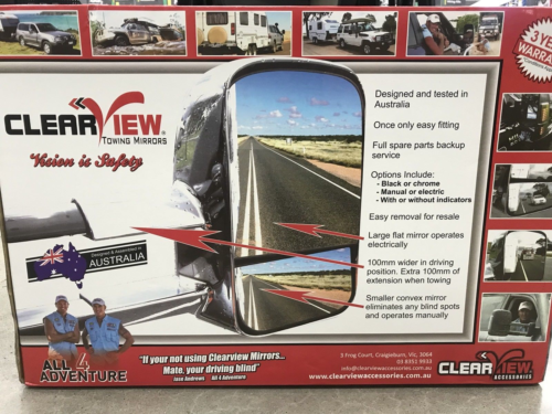 Clearview Towing Mirrors Chrome Mitsubishi Triton 2015 Onward