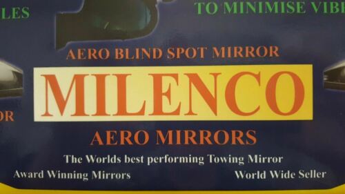 PAIR OF MILENCO GRAND AERO 4 EXTRA WIDE CARAVAN GLASS TOWING MIRRORS - PAIR - SLIGHT CONVEX REGULAR GLASS M