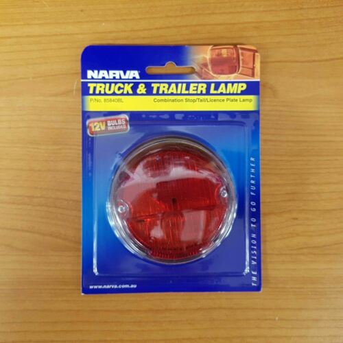 Narva Trailer Lamp Round Red Stop Light With Number Plate Window Retro