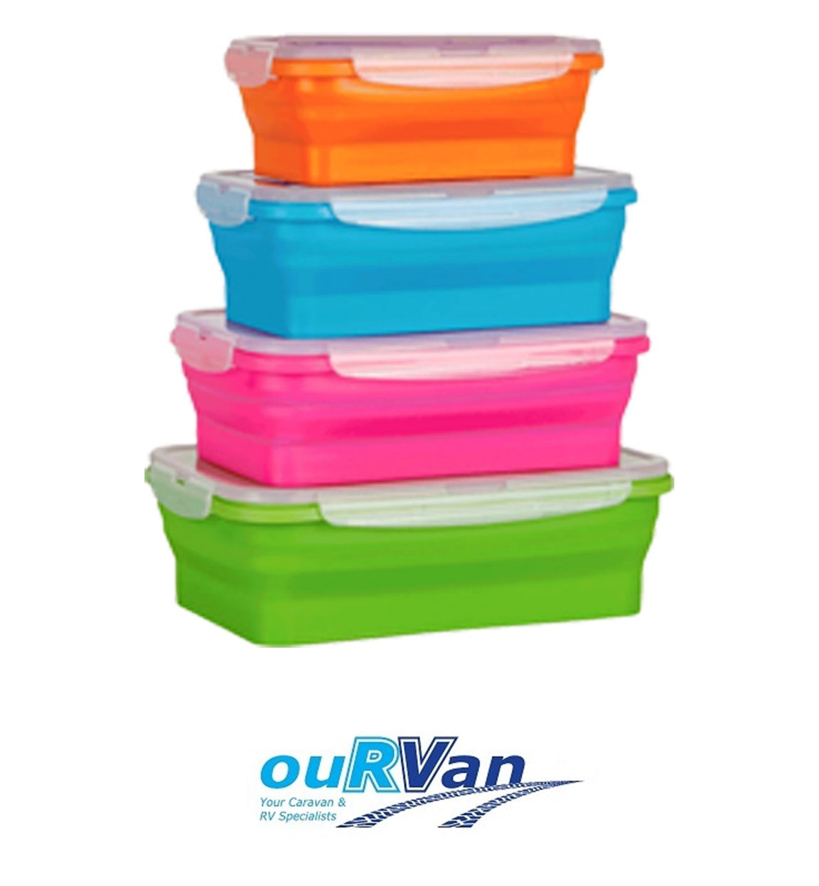 SET OF 4 COLLAPSIBLE RECTANGLULAR CONTAINERS