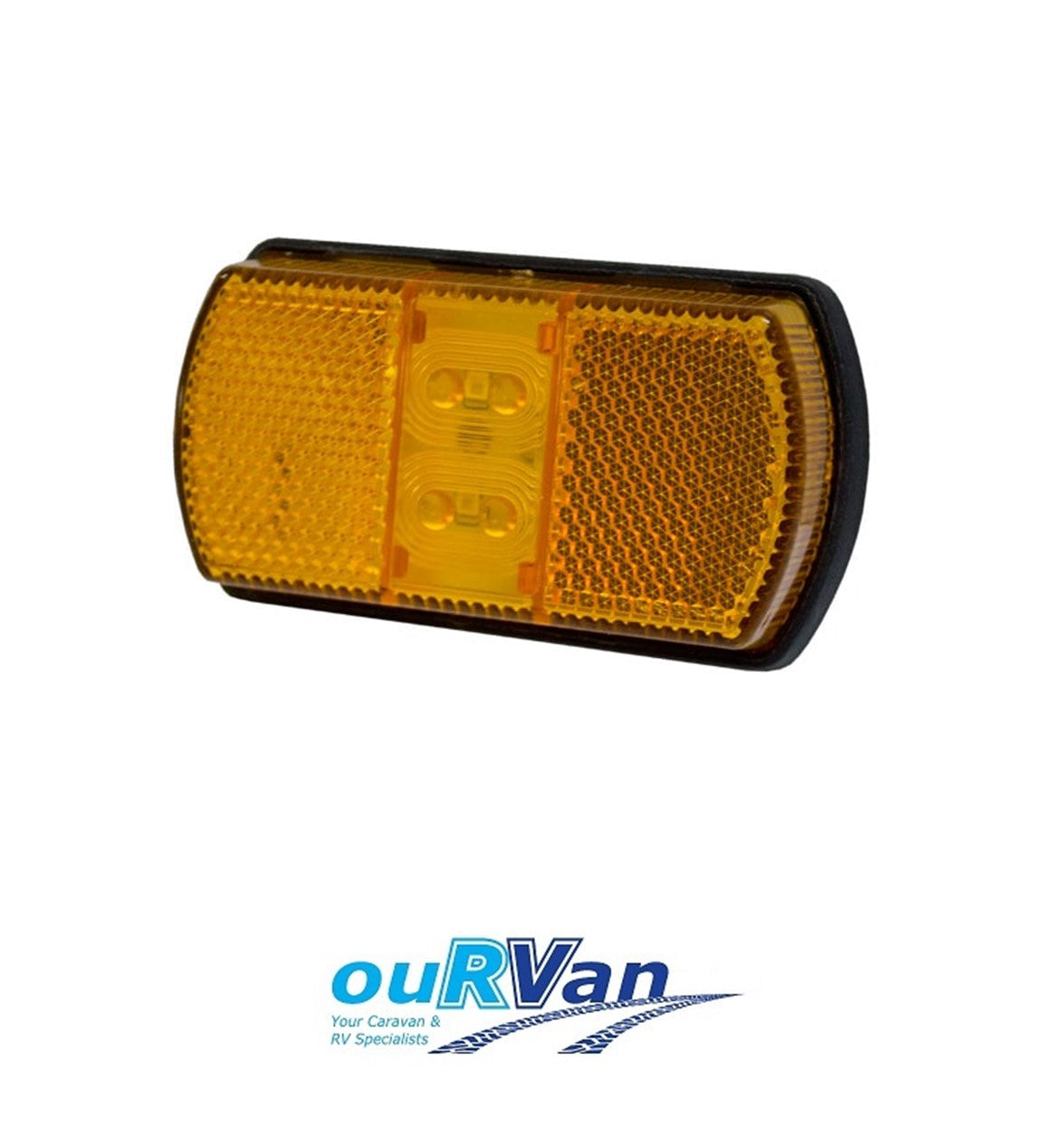 Whitevision SM8 LED Series 9-33v Amber LED Side Clearance Lamp (Black Backing)