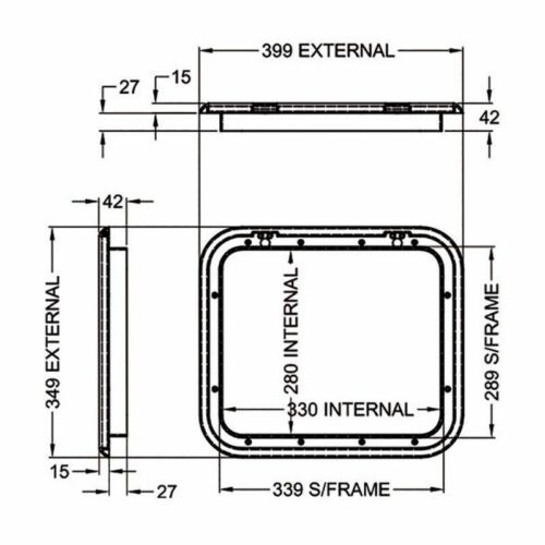 Coast To Coast Access Door 1 Black 399 X 349 - M500-200 - Caravan Motorhome