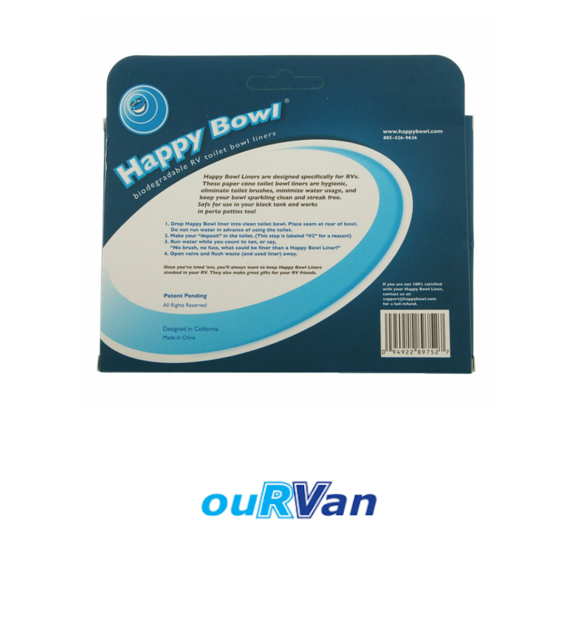 Happy Bowl Toilet Liners - 50 Pack Caravan RV