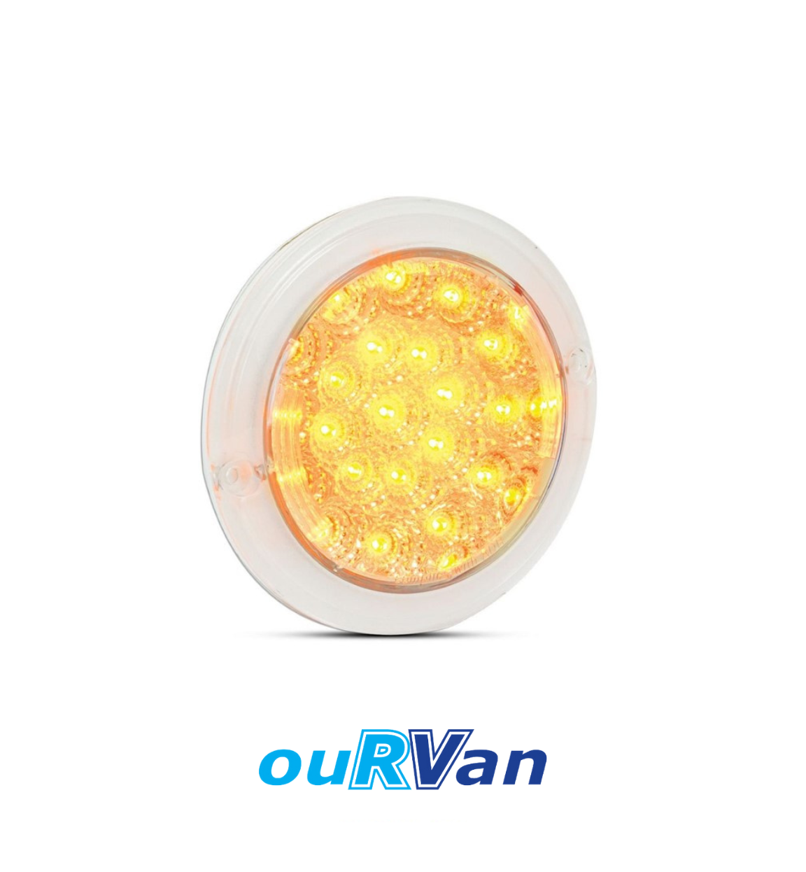 12V Round Indicator Lamp With Clear Lens Recessed Mount