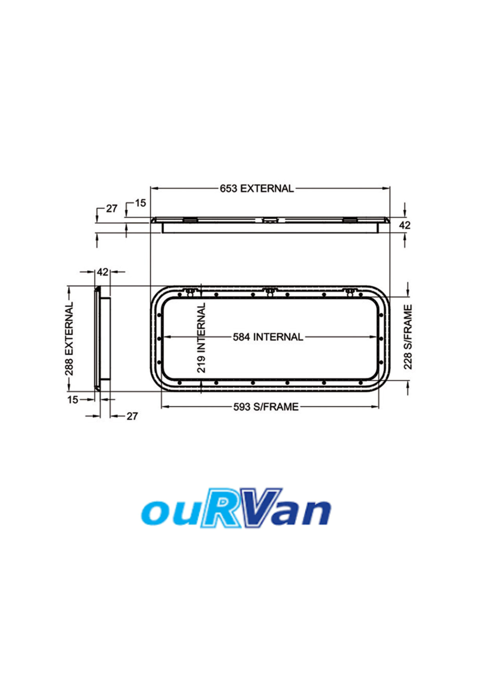 Coast Access Door 6 White 288 X 653 M500150 Caravan Motorhome RV