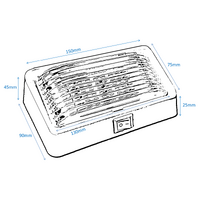 12V Annexe Light & Switch Clear Lens - Black