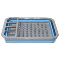 Collapsible Silicone Dish Drainer - Blue