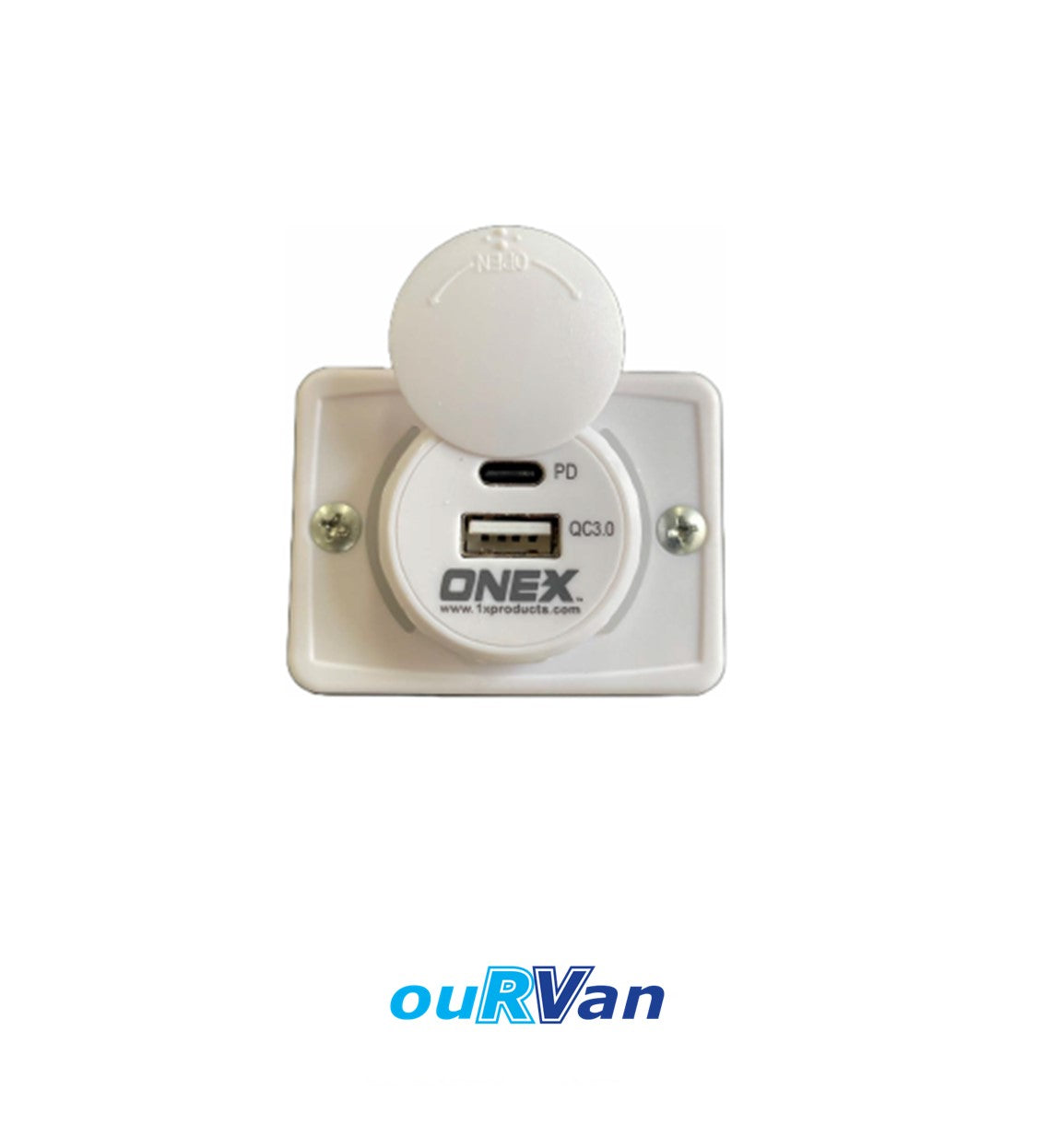 Flush Mount Dual USB/ C-USB White