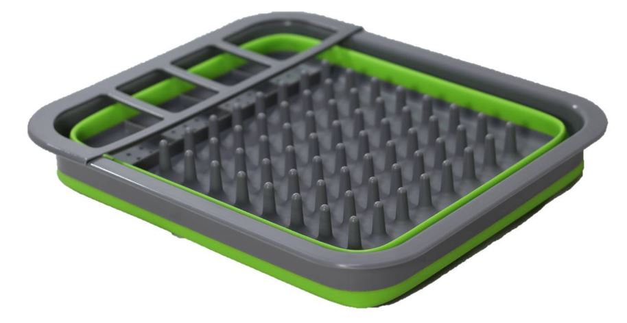 Collapsible Silicone Dish Drainer - Green