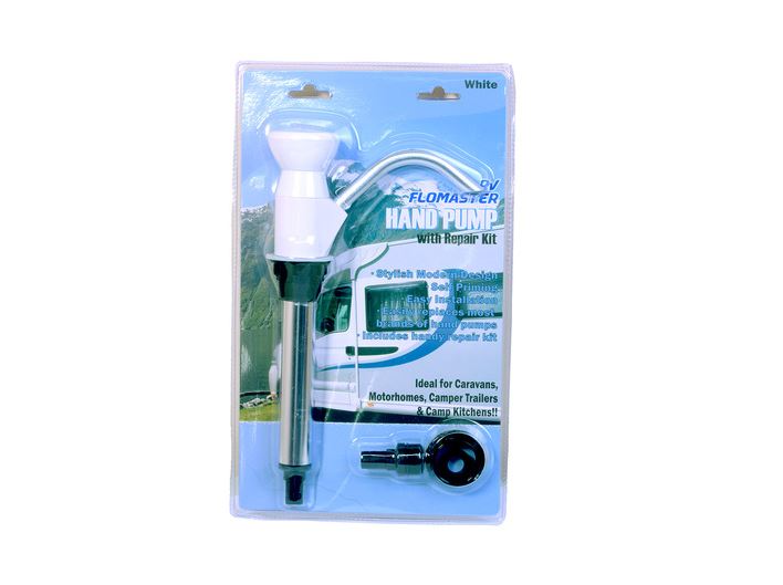 RV Flomaster White Hand Pump with Repair Kit