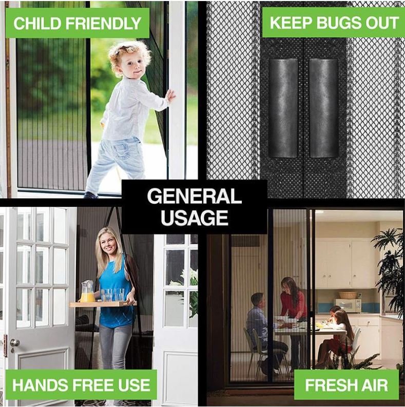 Magnetic Curtain Hands Free Screen Door