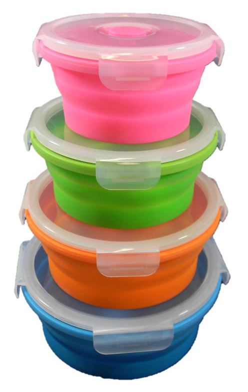 Collapsible Silicone Containers Round Set - 4 Pack