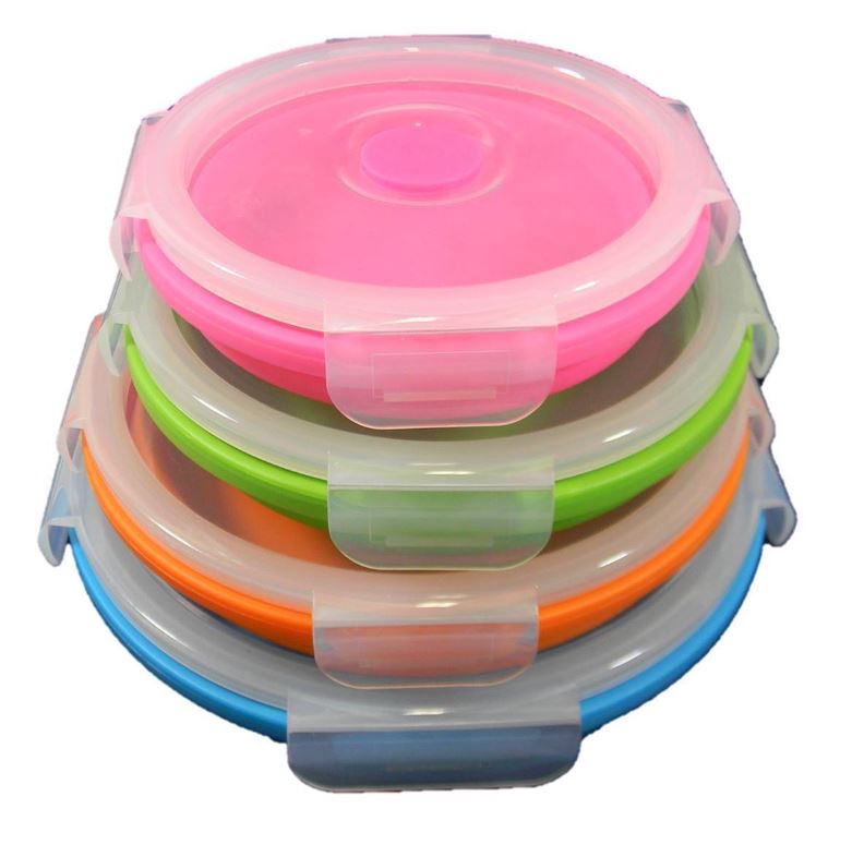 Collapsible Silicone Containers Round Set - 4 Pack