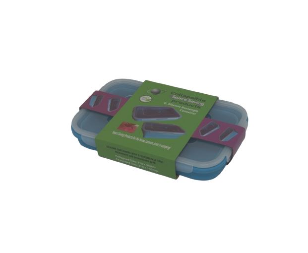 Collapsible Silicone Rectangle Container 4L - Blue