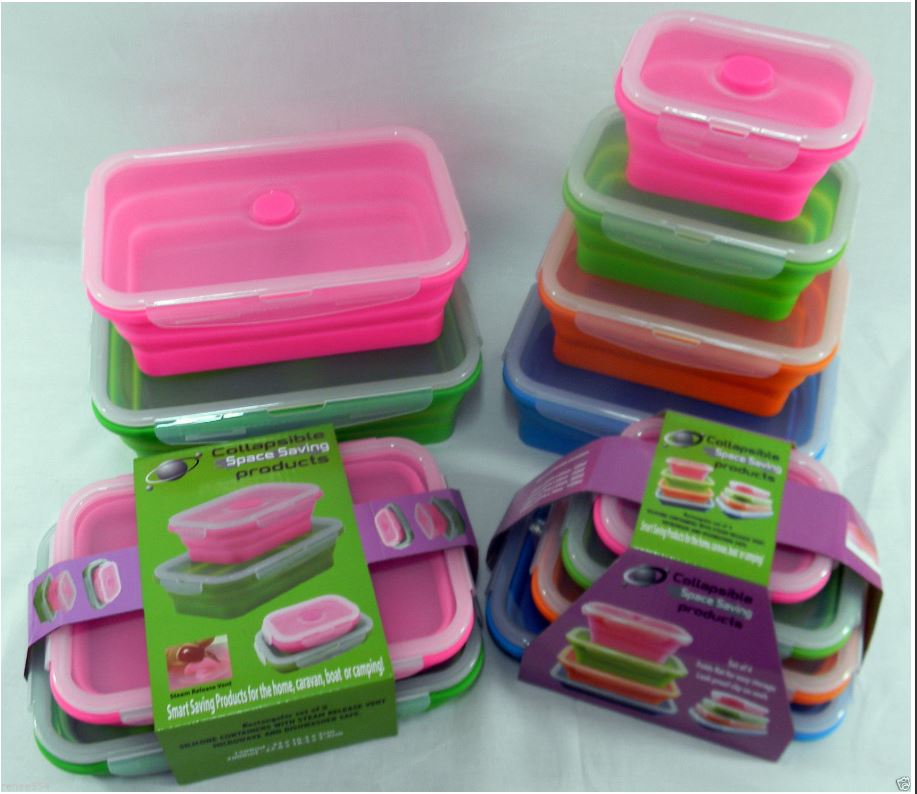 Silicone Rectangle Storage Containers Caravan - Set of 6