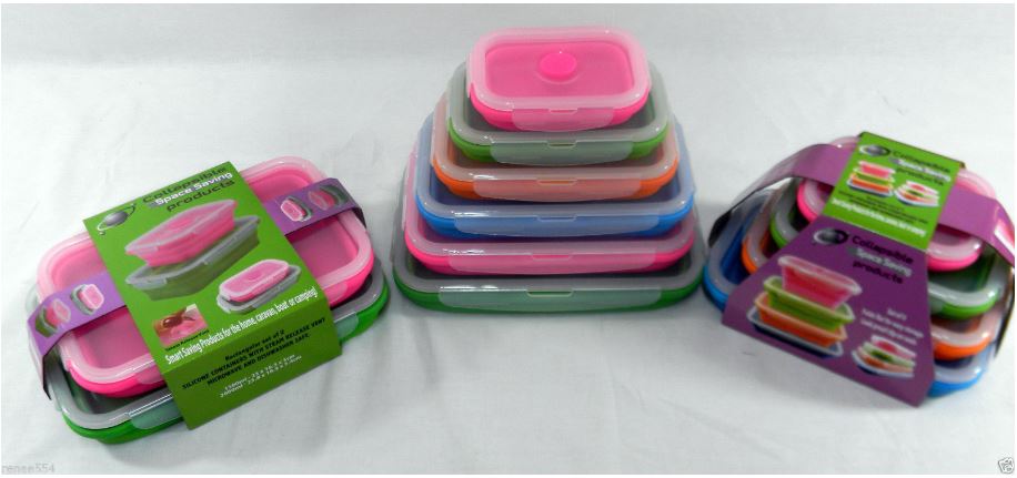 Silicone Rectangle Storage Containers Caravan - Set of 6