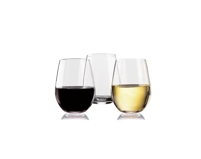 Crystal Clear Tritan Stemless White Wine Glasses 16oz - Set of 4