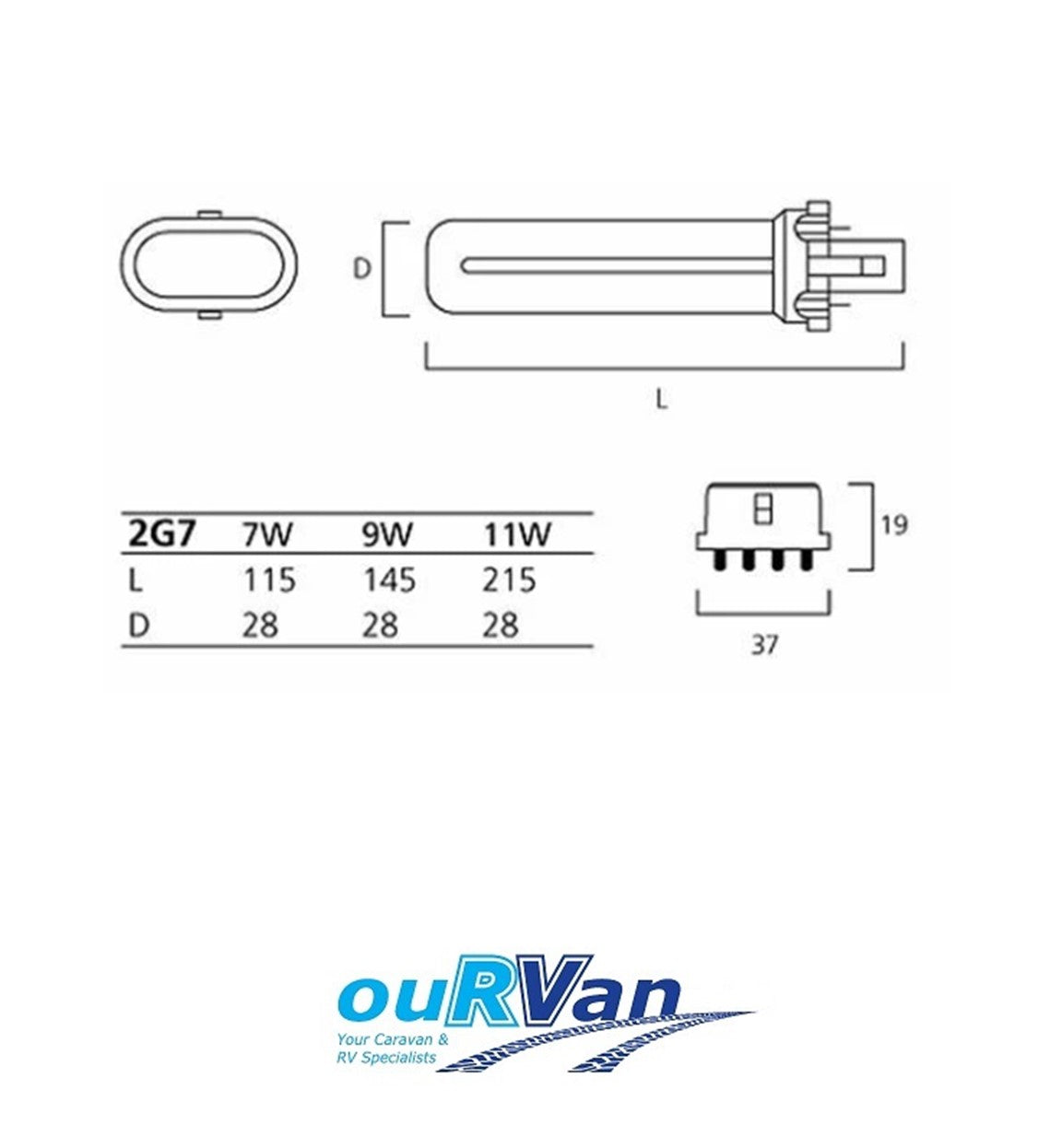 CARAVAN FLOURESCENT 12V 9W GLOBE BULB COROMAL LUMO