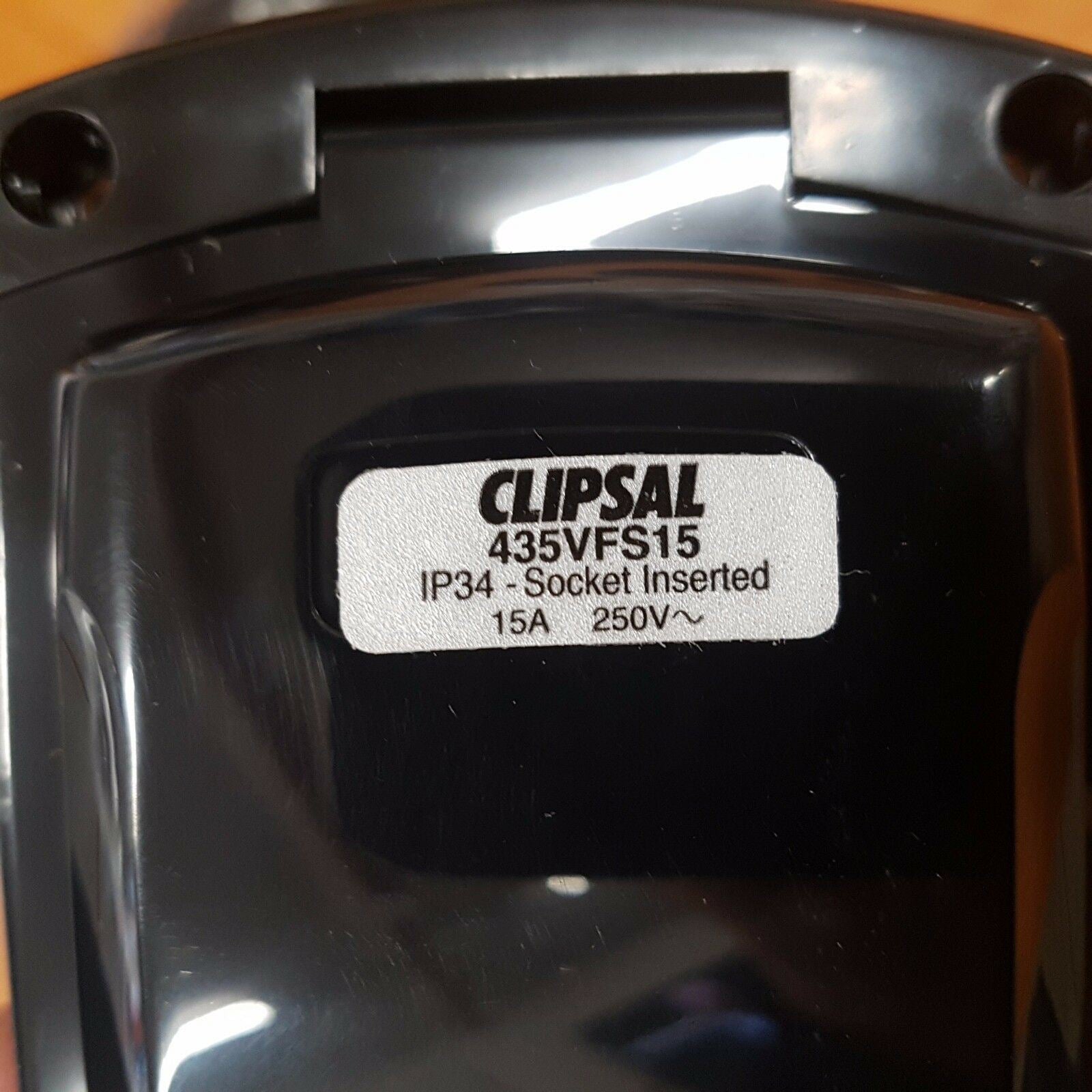 CLIPSAL 240V 15AMP IP34 BLACK POWER INLET CARAVAN