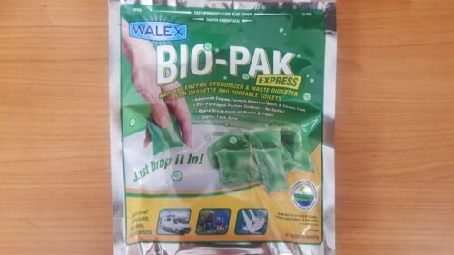 4 X Walex Bio-pak Drop In 15 Sachet Caravan Green Toilet Chemical 039899