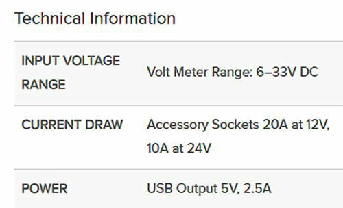 NARVA LED VOLT METER GAUGE DUAL USB ACCESSORY SURFACE MOUNT BATTERY 4WD