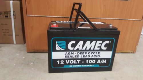 Camec 100AH AGM Deep Cycle Battery 26 Month Warranty Australia Wide 042885