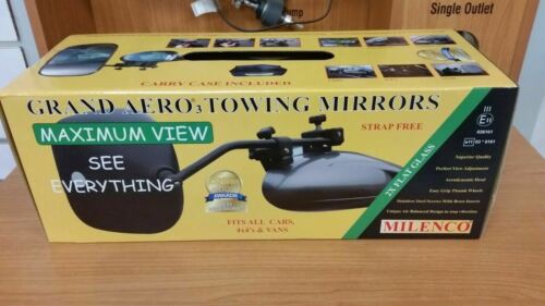 Milenco Grand Aero 3 Extra Wide Flat Glass Caravan Towing Mirror M-2073