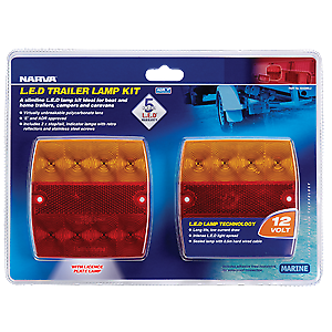 NARVA 12v LED REAR STOP/TAIL & INDICATOR LAMPS PAIR CARAVAN TRAILER
