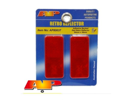 AP Auto Lamps Red Reflector Pair Stick On Caravan Trailer Retro