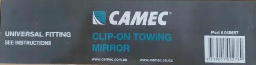 Pair of Camec Clip-On Caravan Towing Mirrors Regular Glass Universal