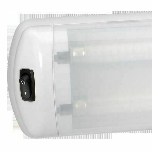 NARVA 87430 12V 8W TWIN FLUORESCENT INTERIOR LAMP OFF / ON SWITCH CARAVAN RV