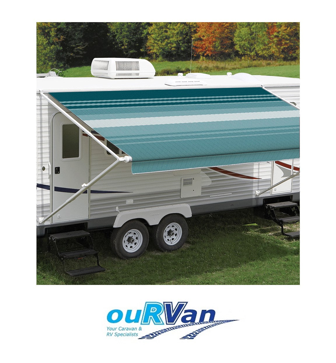 Carefree 11ft Teal Dune Roll Out Awning (No Arms). Ff118c00hm 200-36310