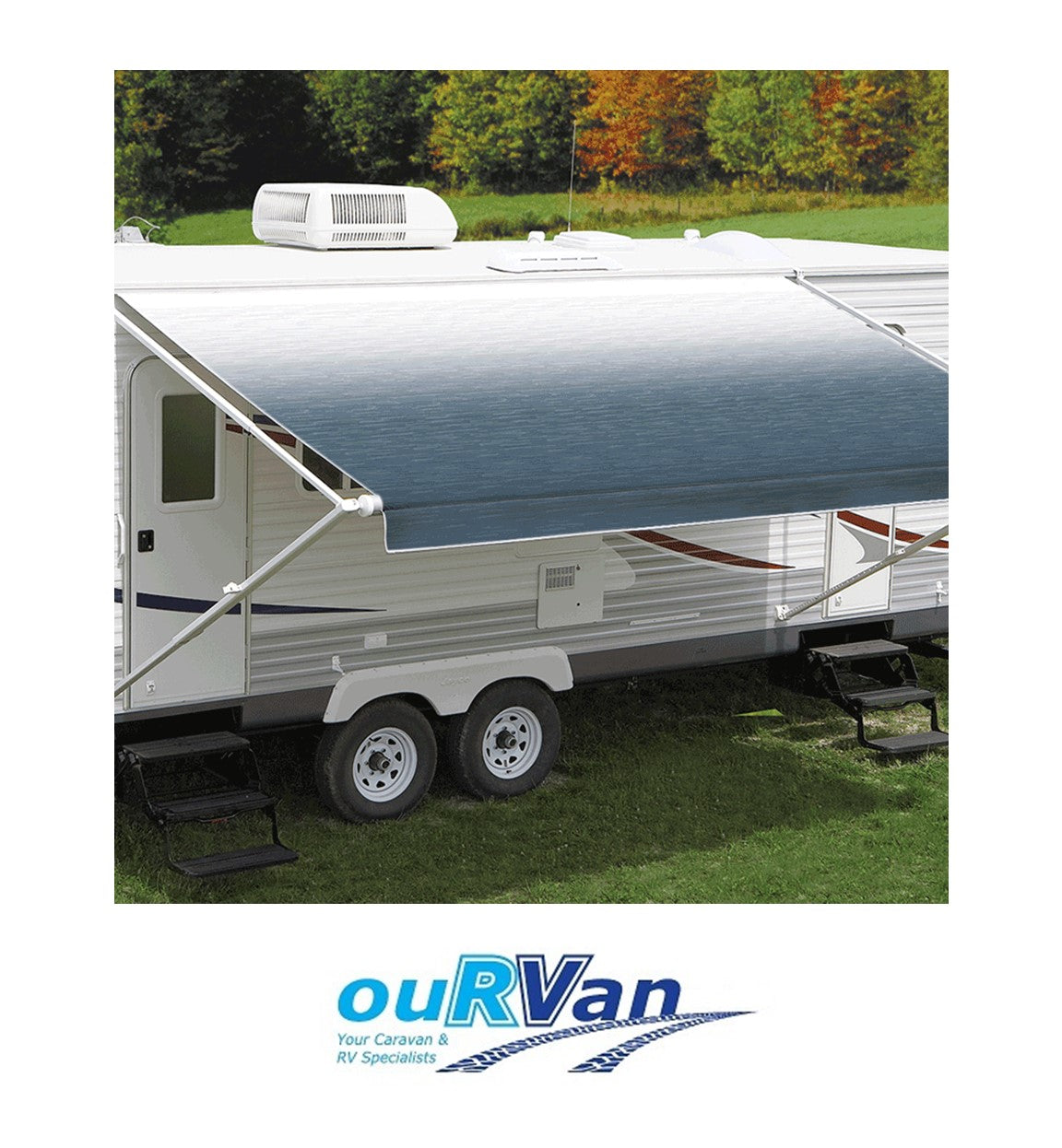 Carefree 11ft Blue Shale Fade Roll Out Awning (No Arms). Ff116c00hm