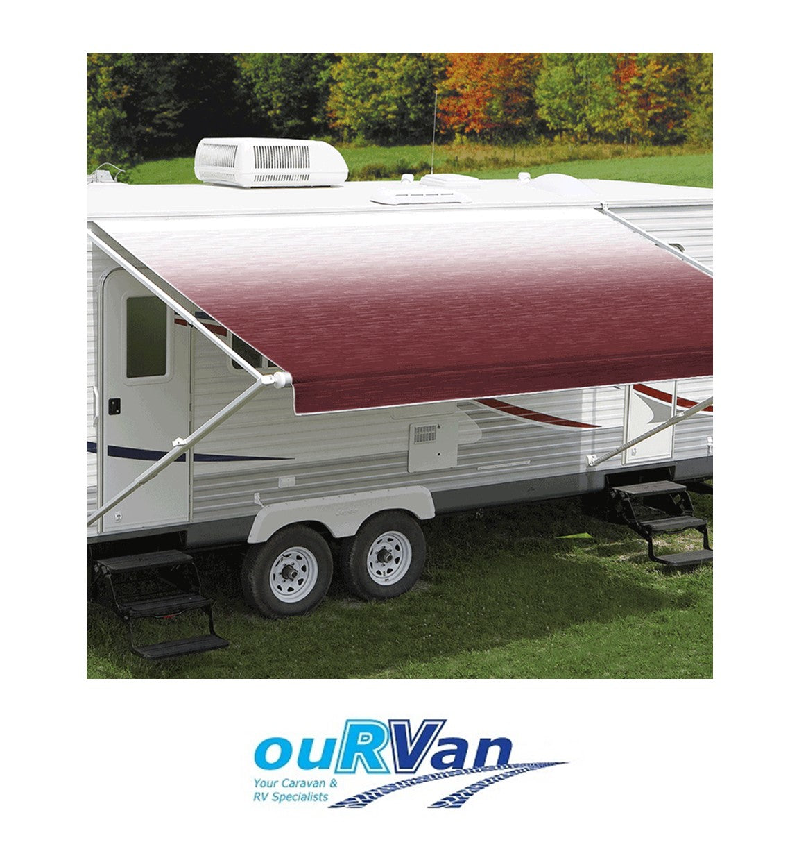 Carefree 11ft Burgundy Shade Fade Roll Out Awning (No Arms). FF116A00HM