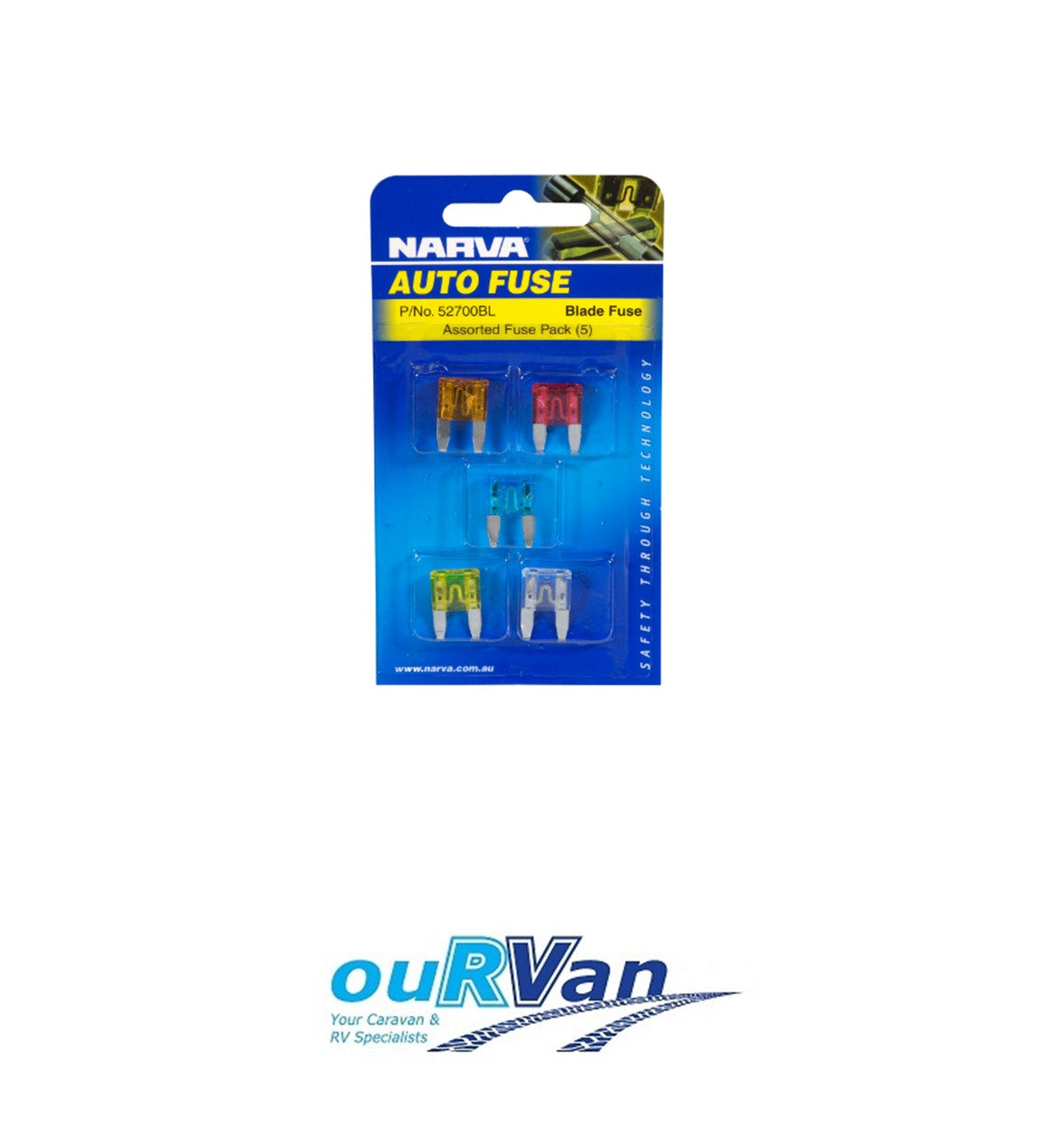 Narva Assorted Fuse Pack Of 5 Mini Blade Fuses