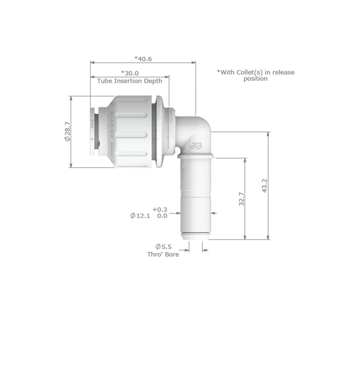 JG Watermark Stem Elbow 12MM PEM221212W