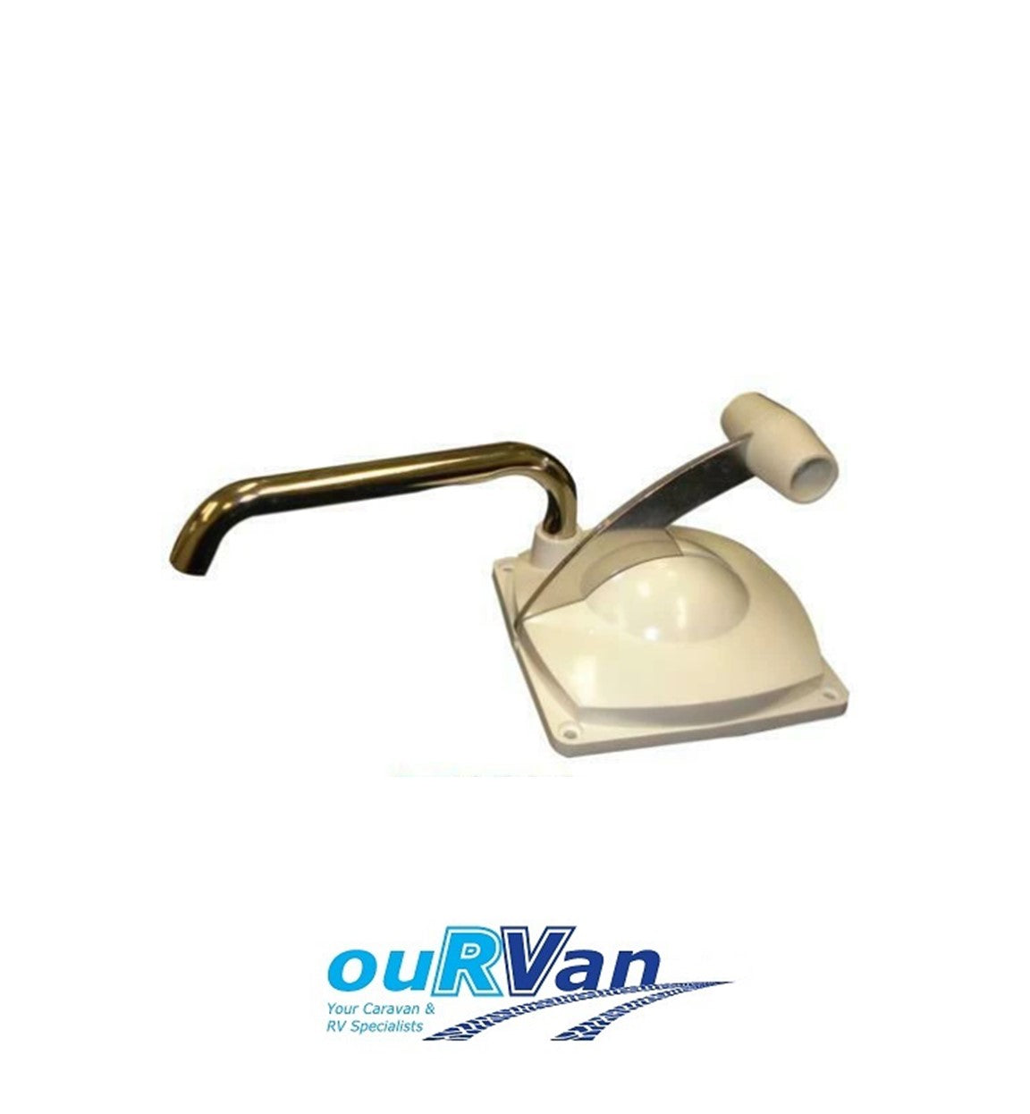 LOWBOY HAND PUMP MANUAL SINK TAP LOW PROFILE WHITE CARAVAN TAP 800-06440 LM55030