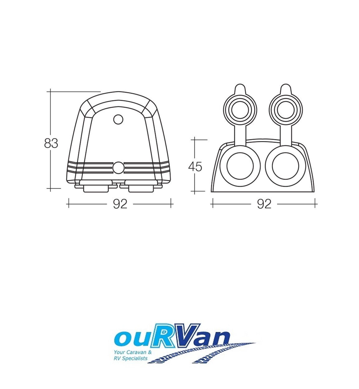 NARVA HEAVY DUTY SURFACE MOUNT TWIN ACCESSORY/MERIT SOCKETS 81164BL