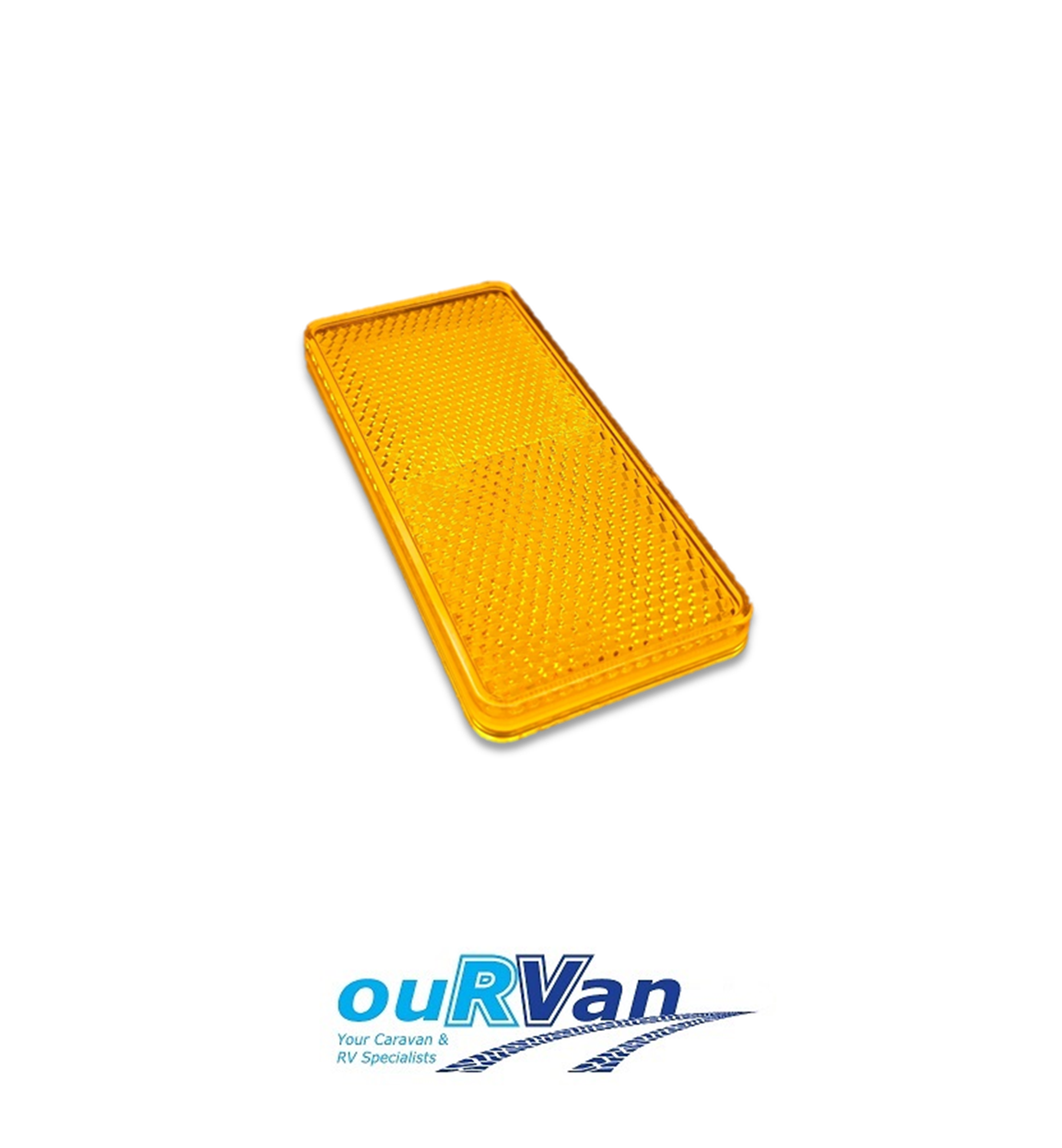 x 84051 EQUIVALENT 94mm x 44mm AMBER SELF ADHESIVE REFLECTOR – OUR VAN RV