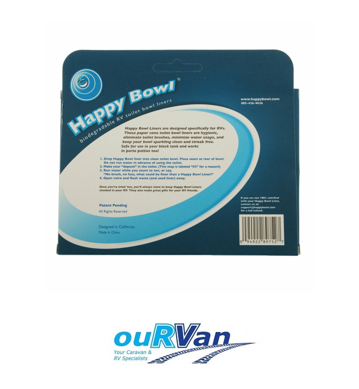 Happy Bowl Toilet Liners - 50 Pack Caravan RV