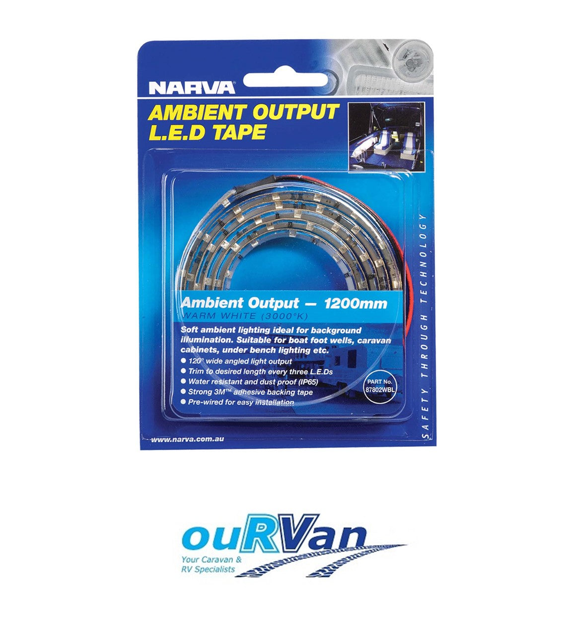 NARVA 12V 300mm WARM WHITE LED TAPE (BLISTER PACK OF 1)