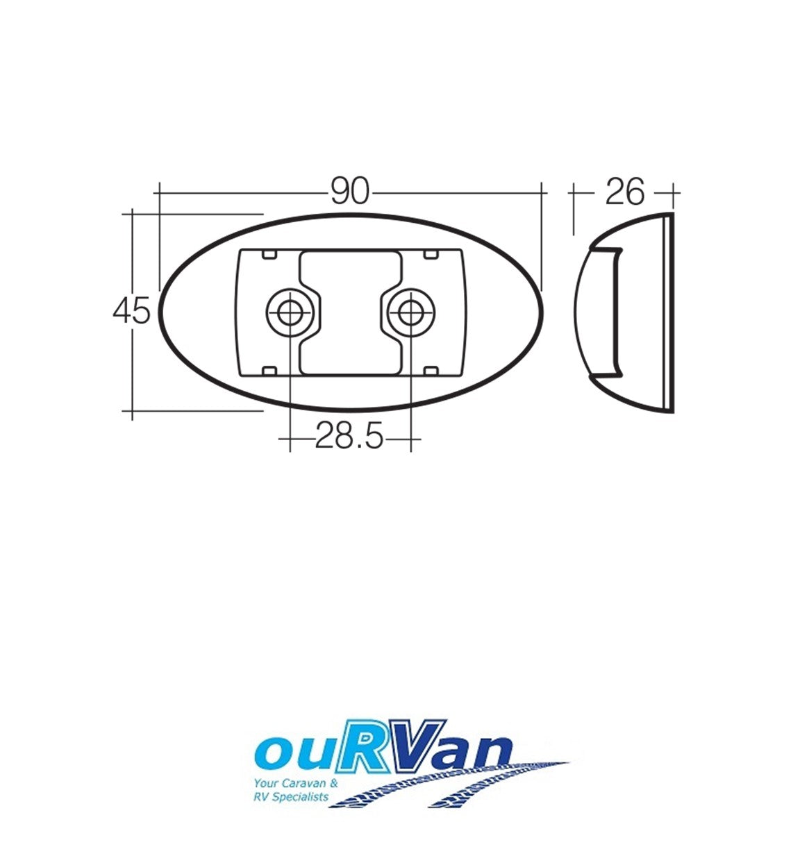 Narva 10-33v Led Indicator Light With White Housing