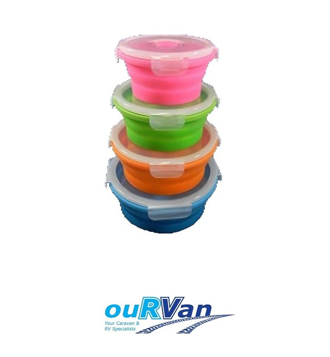 Set Of 4 Collapsible Round Containers Clp06