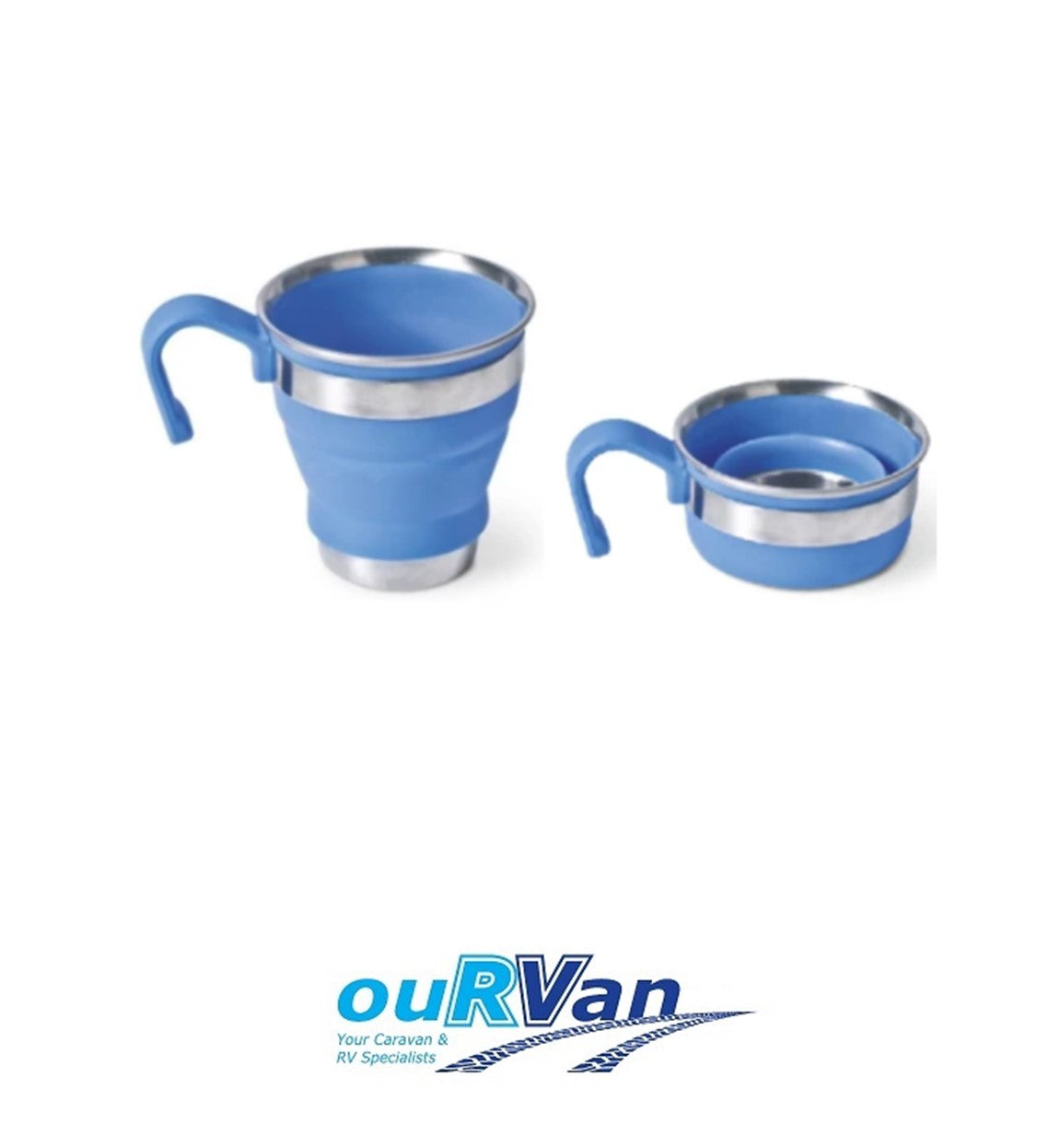 Companion Pop Up Mug Blue Stainless Steel Silicone Comp310bl