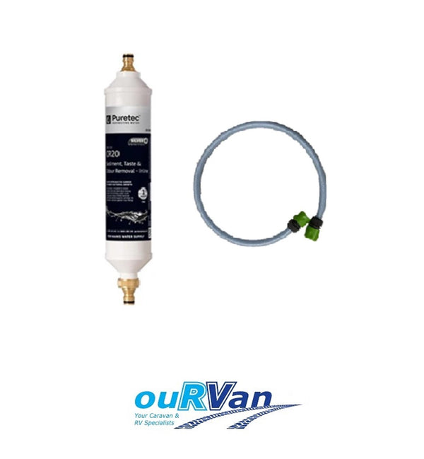 Puretec In Line Silverplus Water Filter Plus 1m Connection Hose Kit Cr20