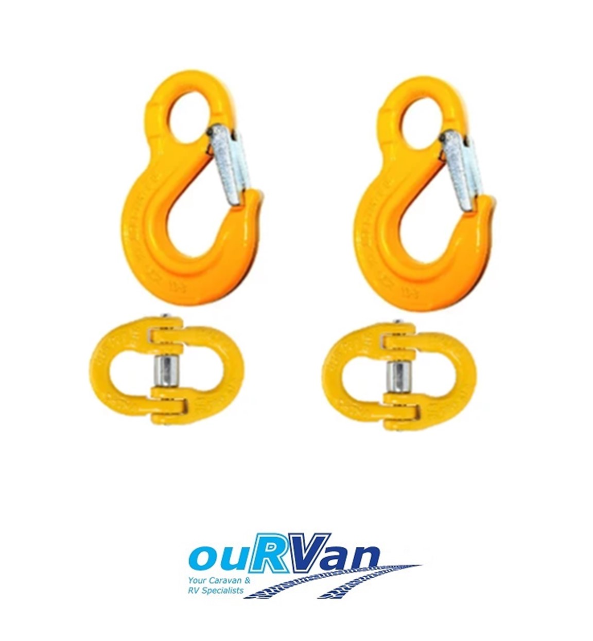 2 X 6MM EYE SLING HOOK & CHAIN LOAD RATED CONNECTOR KIT 2.2T