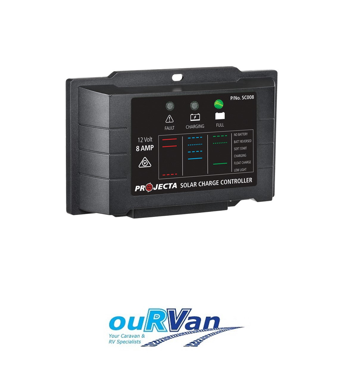 PROJECTA 12V 8 AMP 4 STAGE SOLAR CONTROLLER