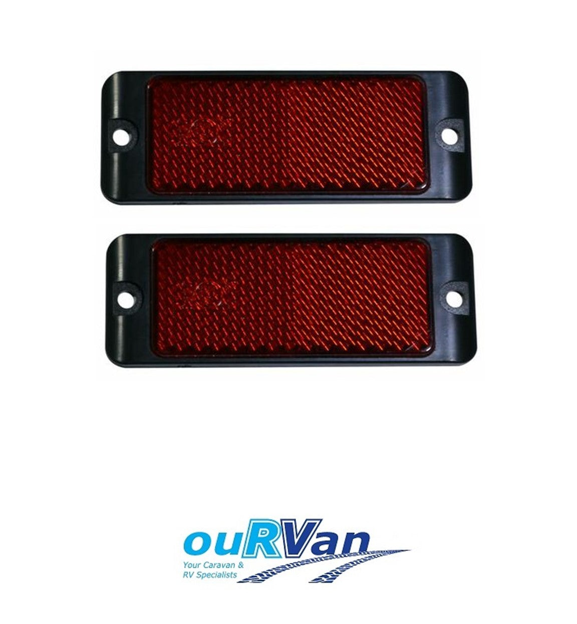 AP AUTO LAMPS RED REFLECTOR PAIR AP80047 SCREW ON CARAVAN TRAILER RETRO