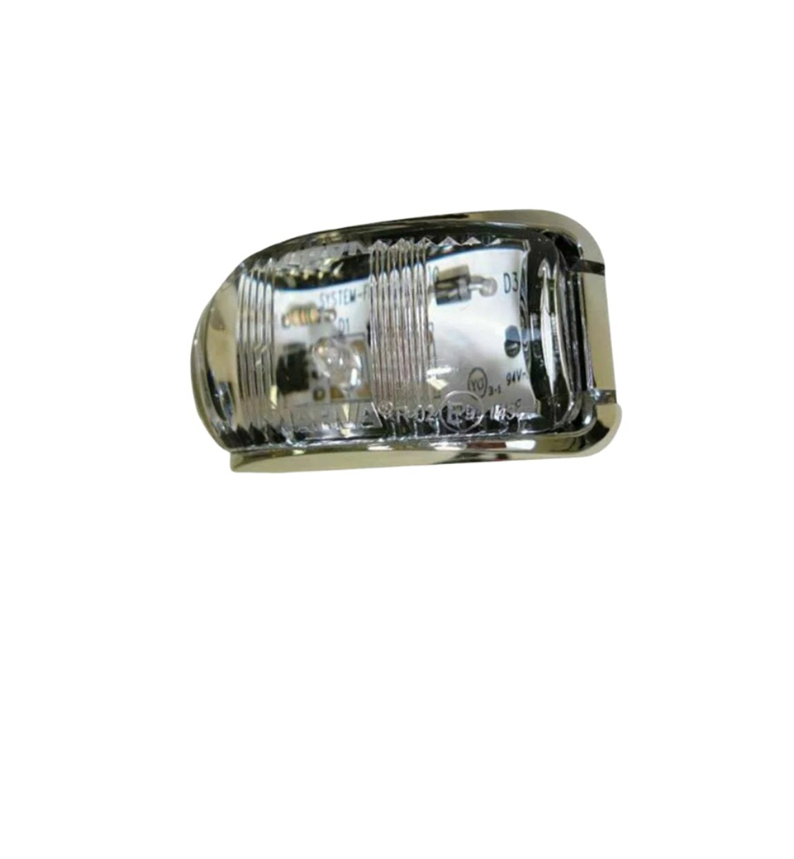 L.e.d Rear End Outline Marker Lamp Red - Chrome Base. 91632c